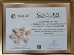 ilustracja do wpisu 
Certyfikat "Froeblowska grupa" dla grupy Wędrownicy
